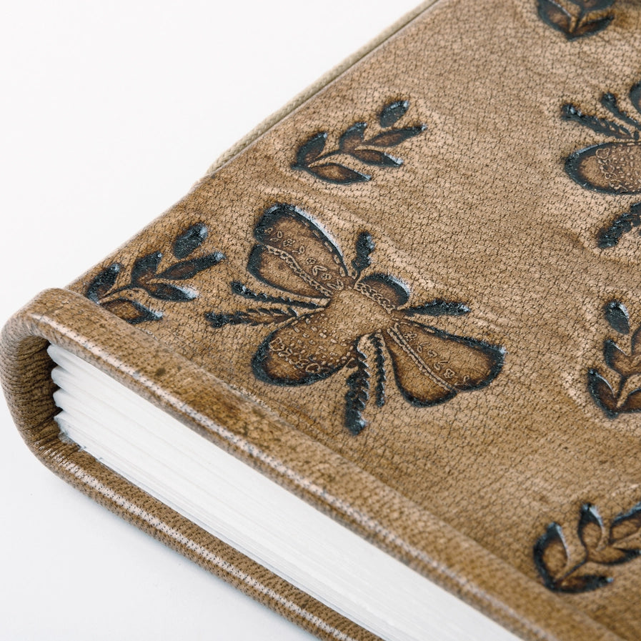 Bee & Floral Embossed Leather Journal