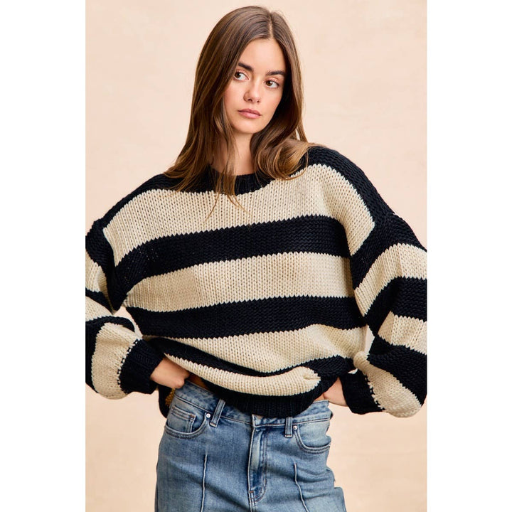 STRIPE CHUNKY SWEATER TOP