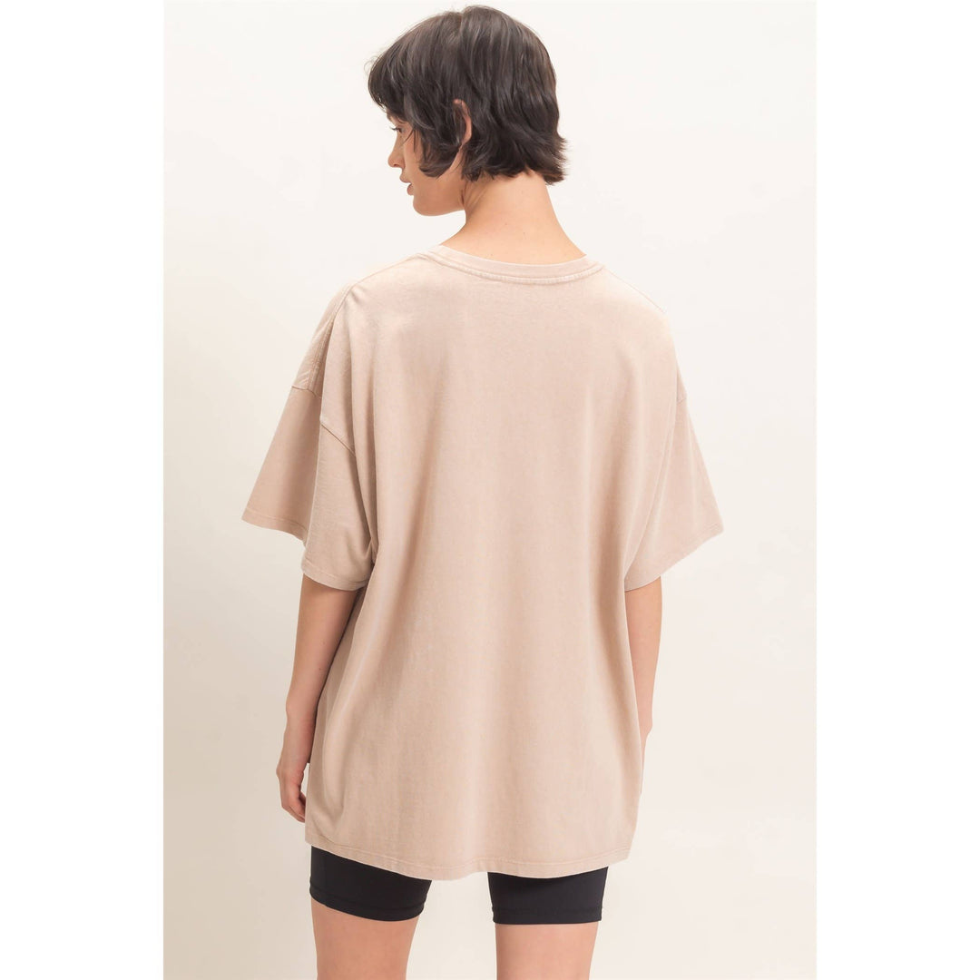 Mineral Wash Oversized Crew Neck T-Shirts