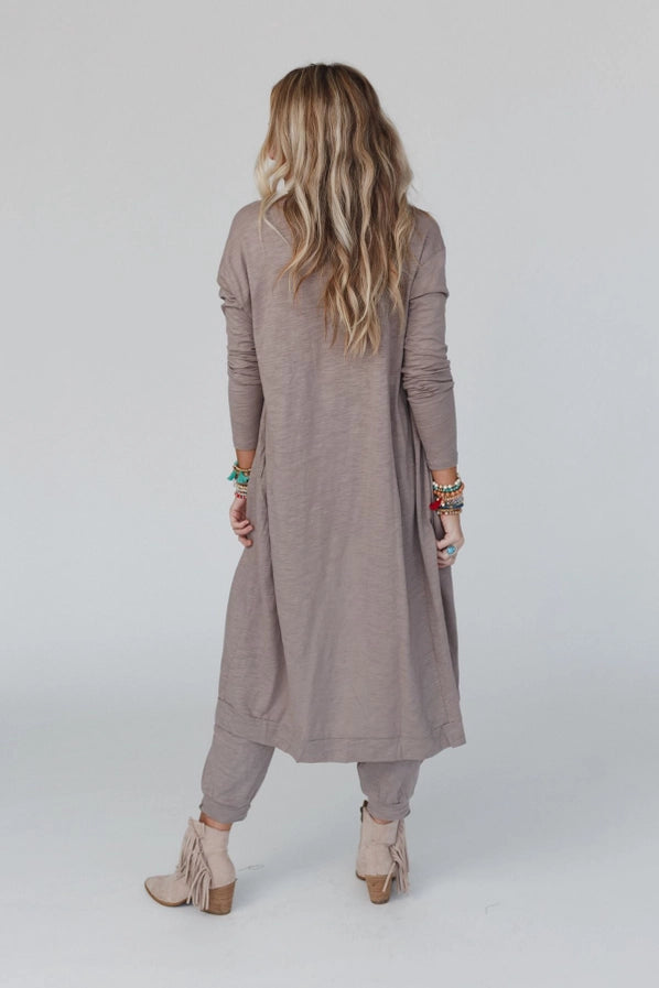 Set To Go Textured Jumpsuit and Cardigan Set – Mocha