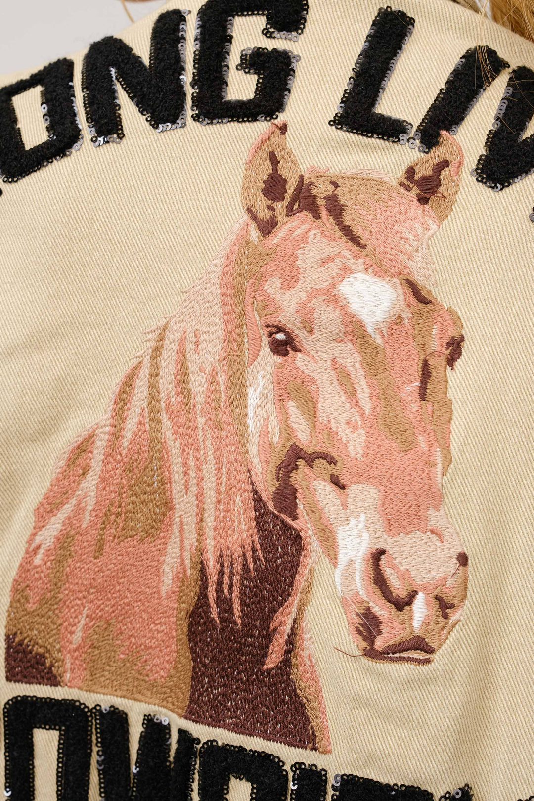 Long Live Cowgirls Patch Twill Denim Jacket