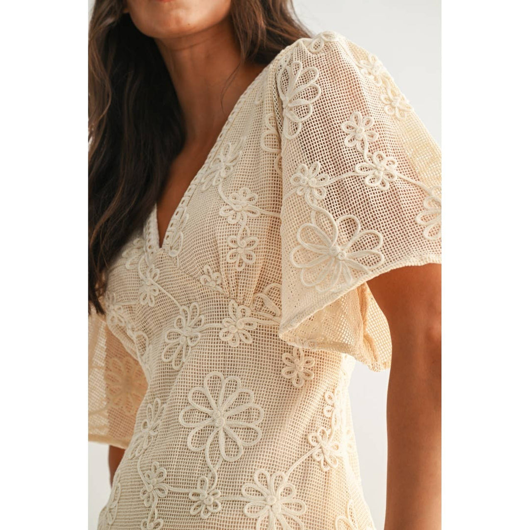 ELEGANT FLORAL LACE MINI DRESS