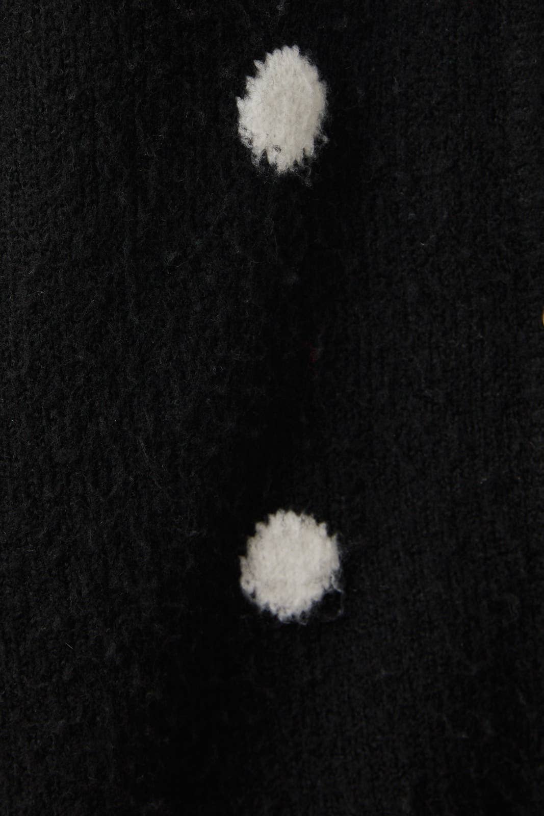 LONG SLEEVE CREW NECK POLKA DOT SWEATER CARDIGAN