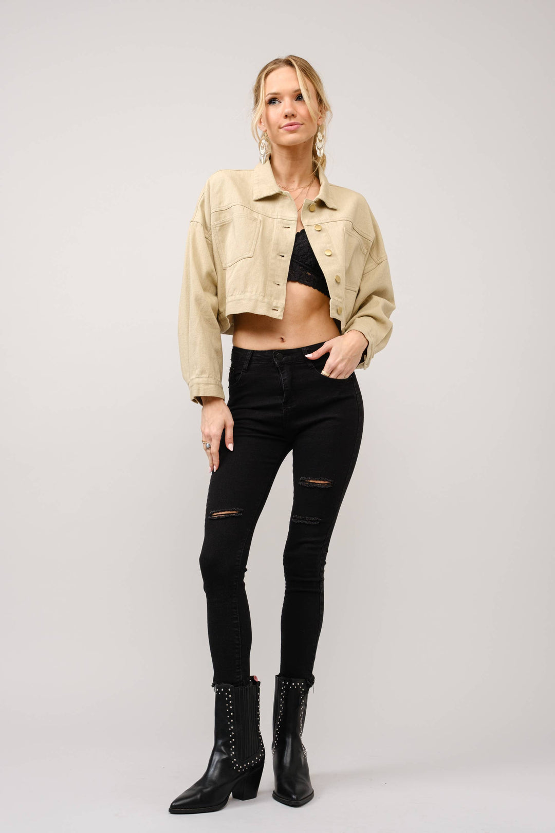 Long Live Cowgirls Patch Twill Denim Jacket