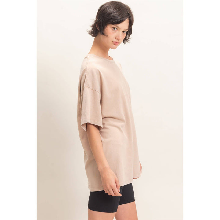 Mineral Wash Oversized Crew Neck T-Shirts