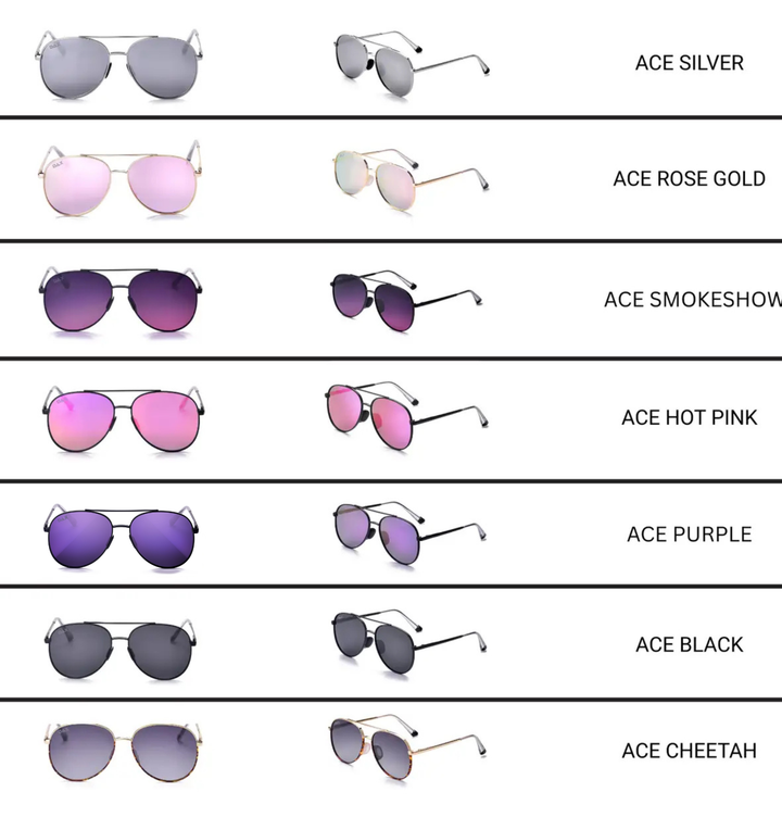 ACE - Unisex Aviator Sunglasses – Polarized Hair-Friendly