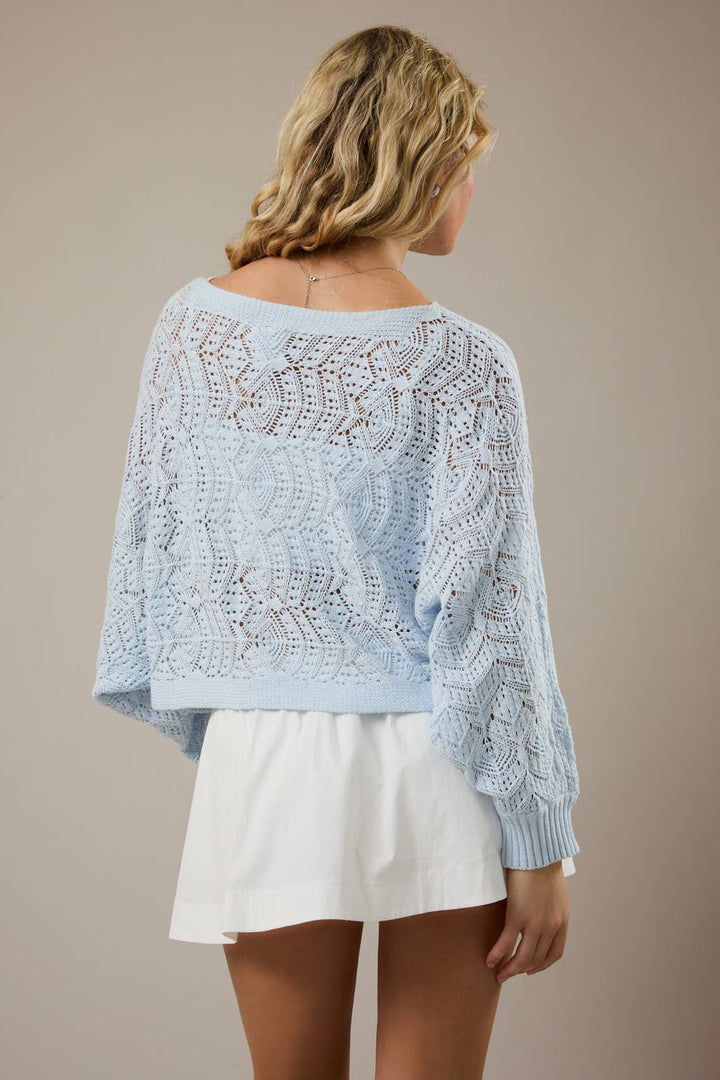 LONG SLEEVE CROCHET CARDIGAN