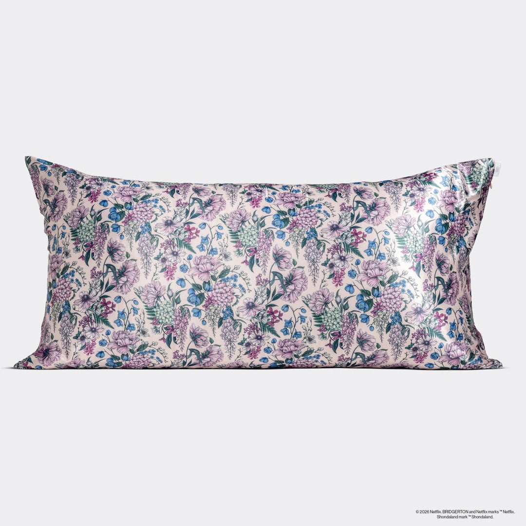 Bridgerton x Kitsch Satin Pillowcase in Wisteria - King