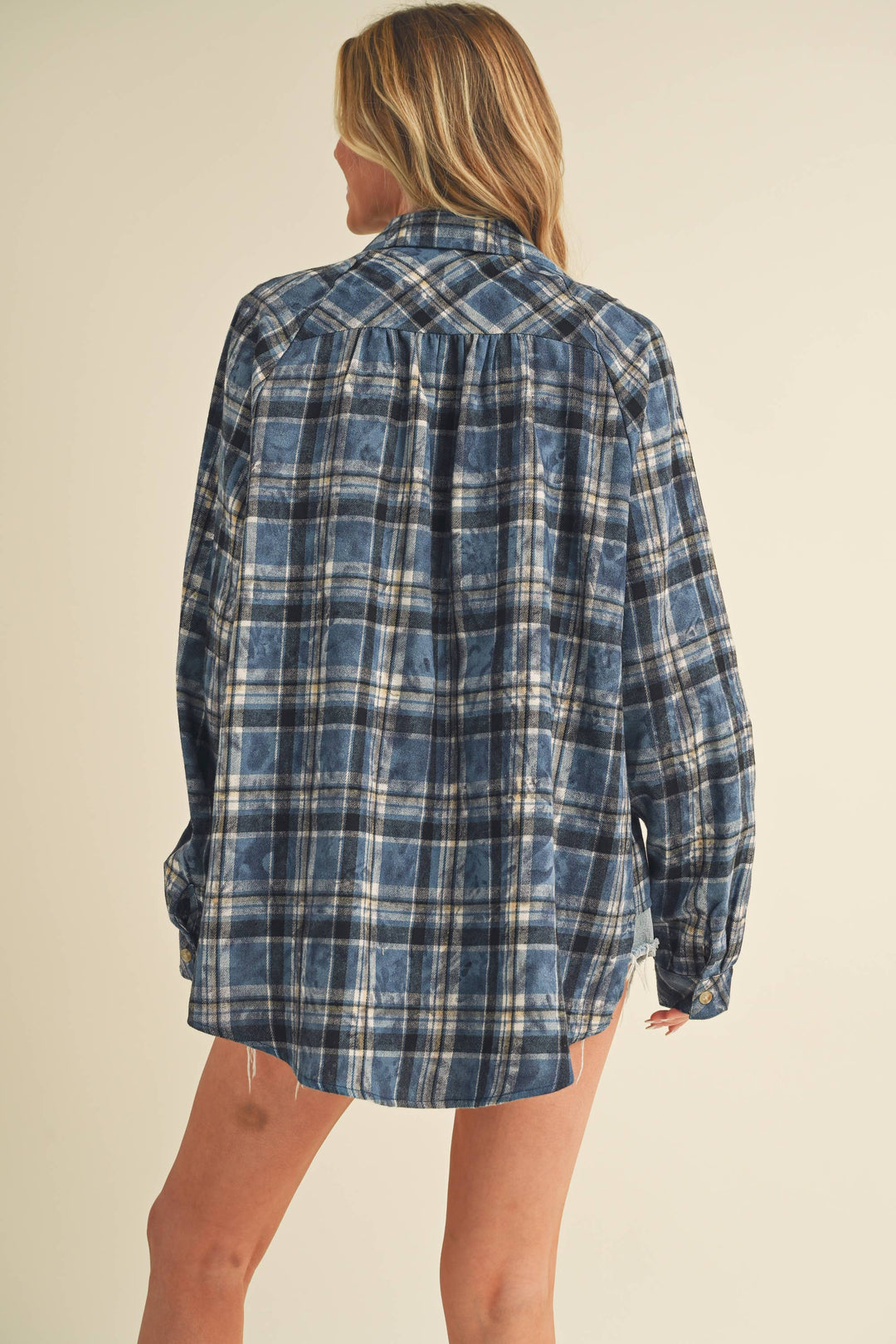 8323DN Laura Plaid Washed Flannel Shirt