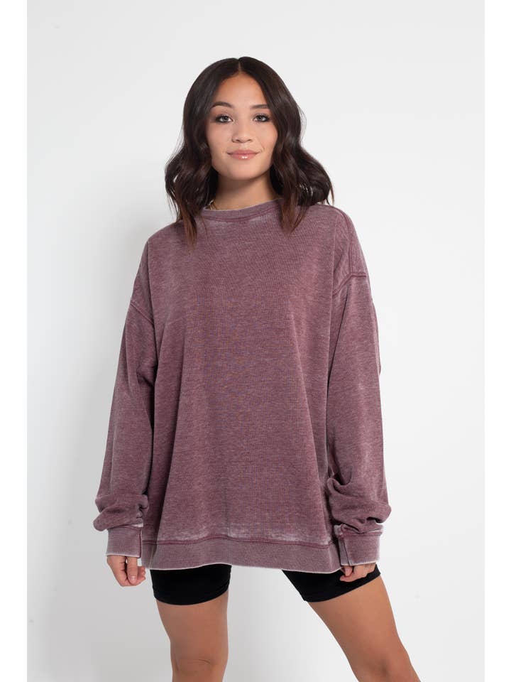 chicka-d Burnout Crewneck Pullover