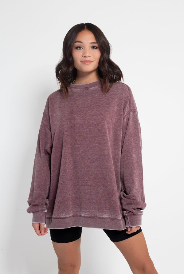 chicka-d Burnout Crewneck Pullover