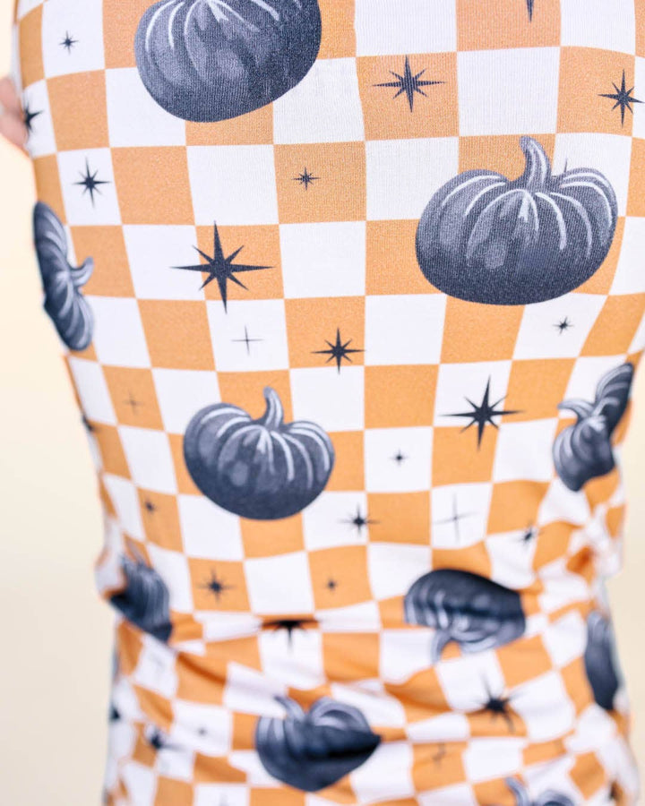 Bamboo Kids Two Piece Outfit | Checkered Pumpkin