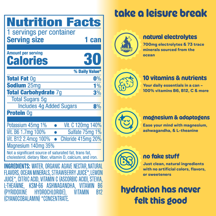 Leisure Hydration Electrolyte Lemonade (16 oz x 12pk)
