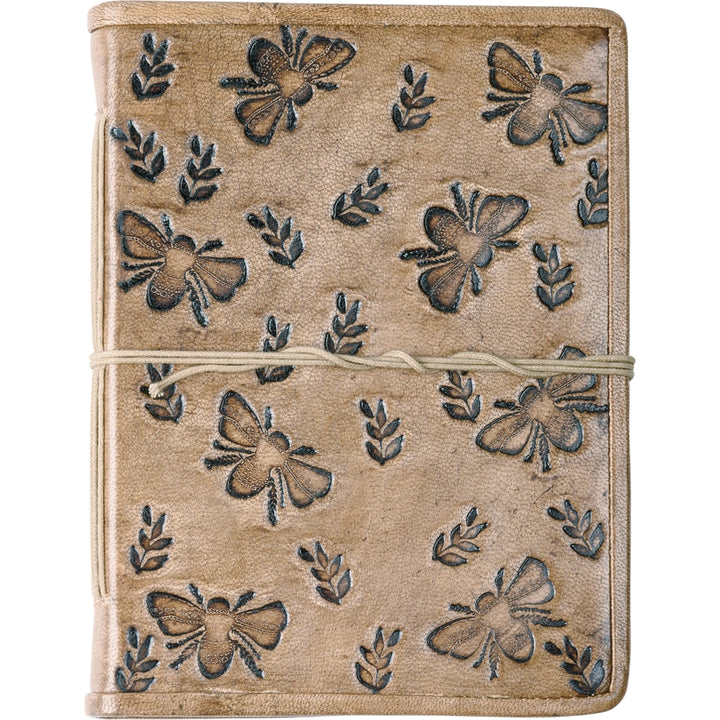 Bee & Floral Embossed Leather Journal