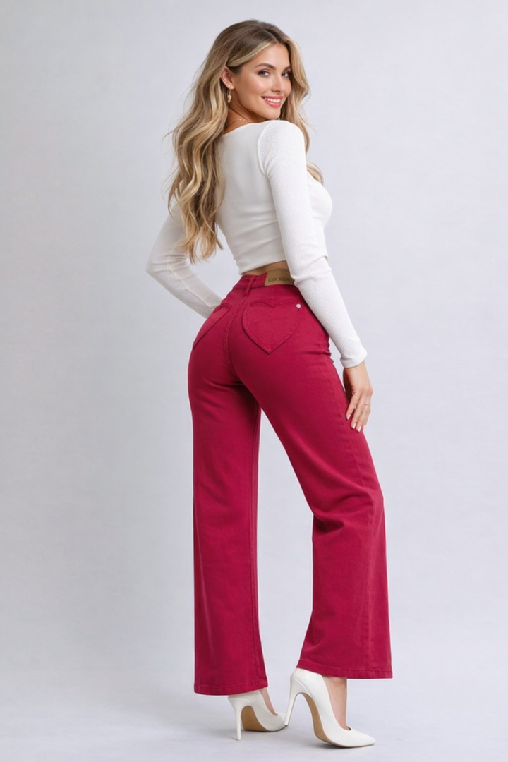 Judy Blue Heart Pocket High-Waisted 90’s Straight Boot Jeans