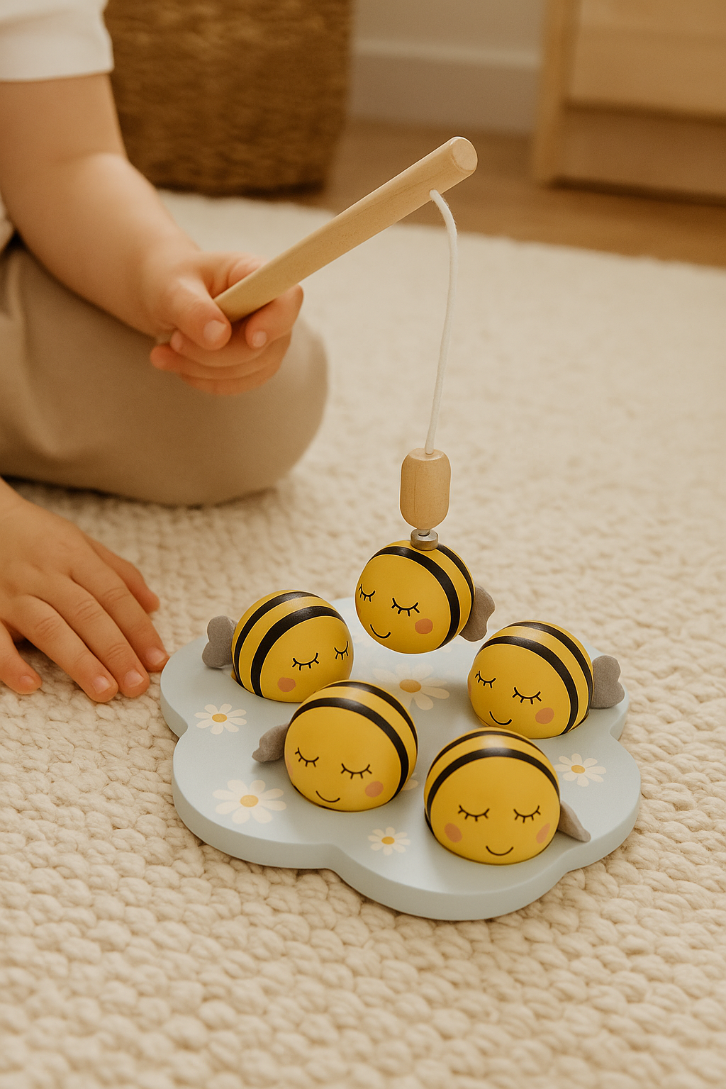 Baby Bee Fishing Game | Wooden Montessori Toy