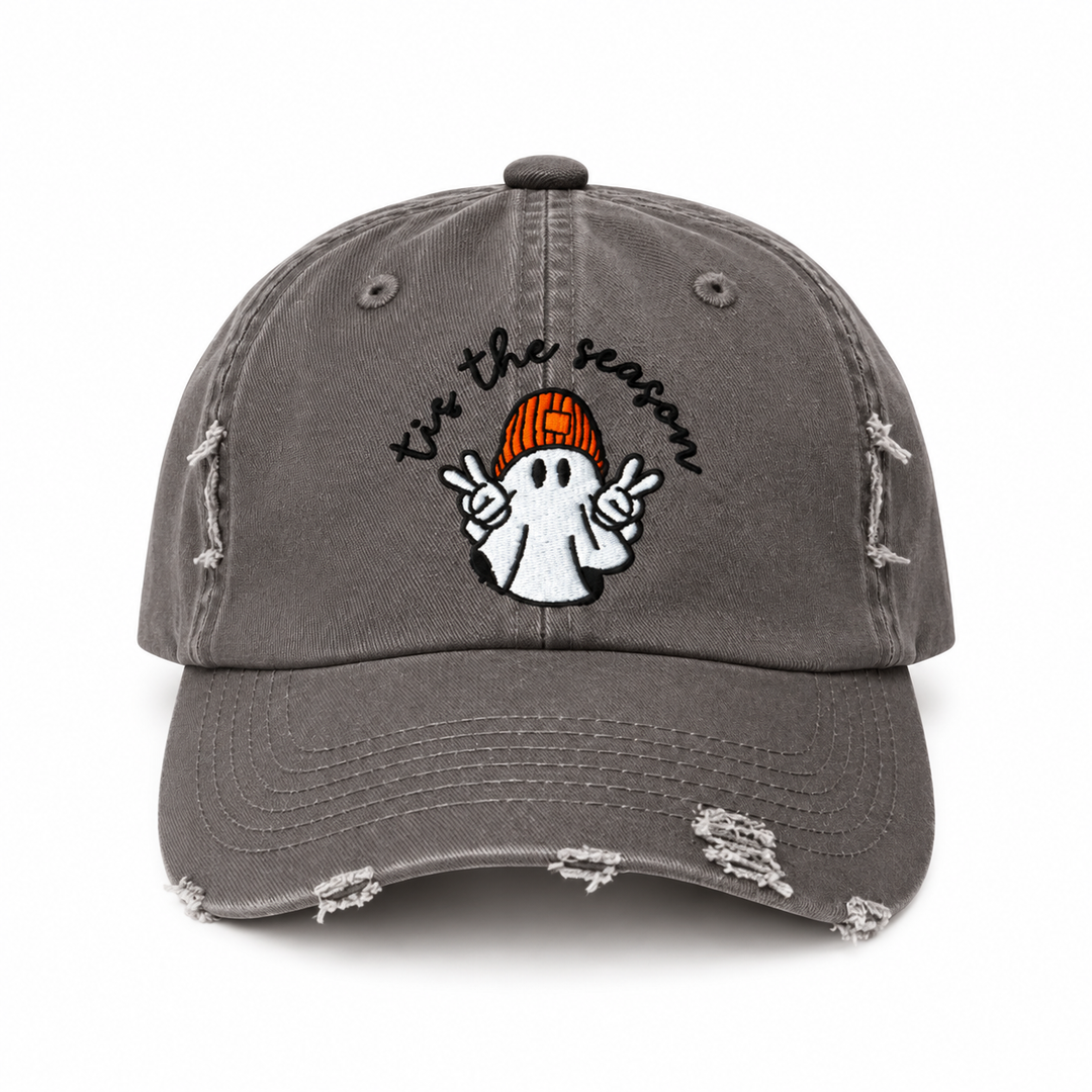 ’Tis the Season Ghost Distressed Baseball Cap
