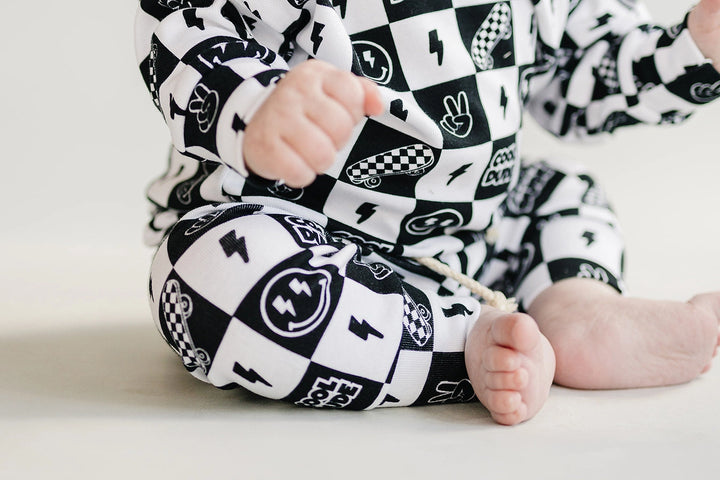 Cool Dude Jogger Set – Black & White Checker