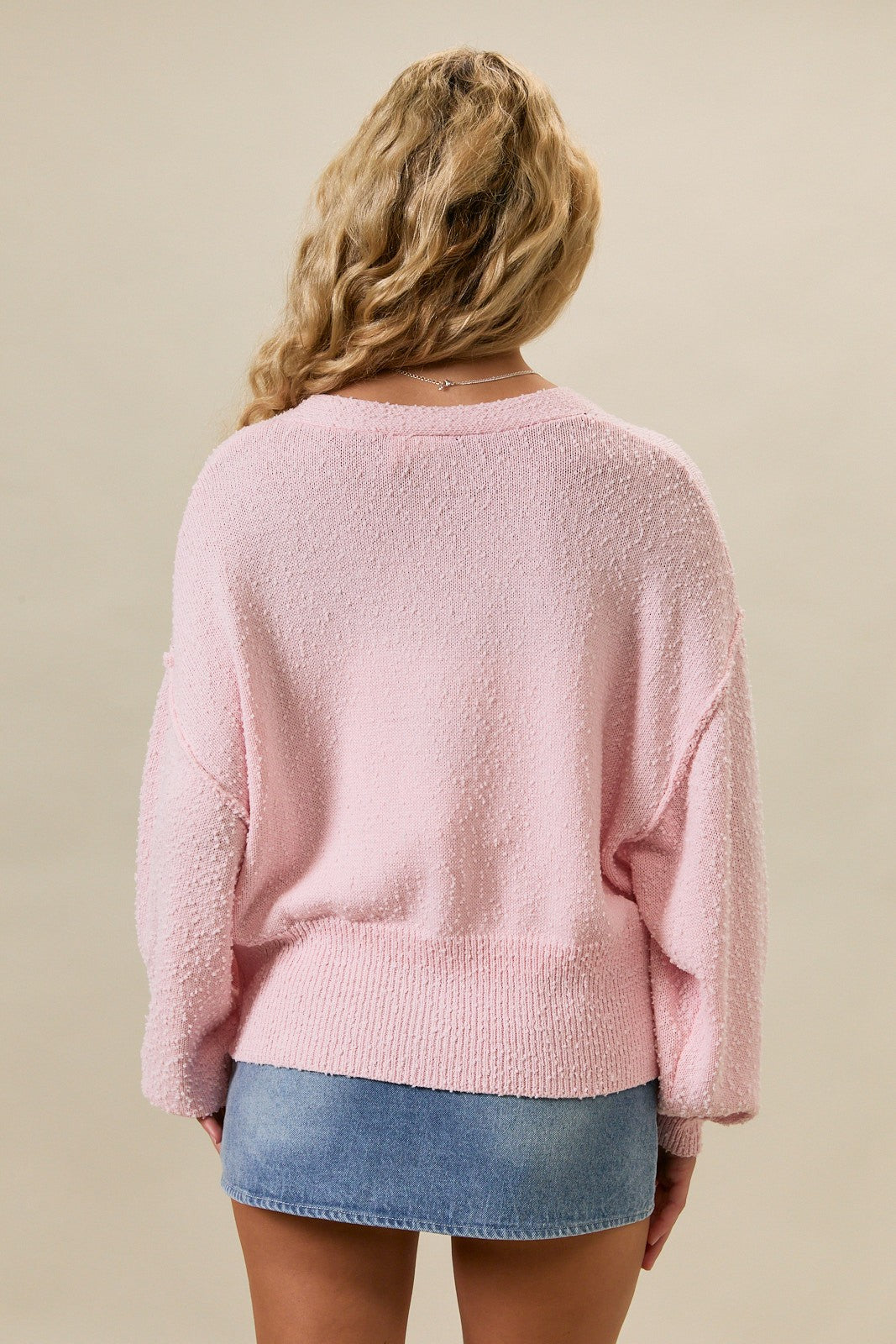 Dropped Shoulder Cropped Cardigan
