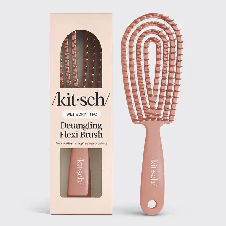 Detangling Flexi Brush – Terracotta | Flexible Wet & Dry Hair Brush for Gentle Detangling