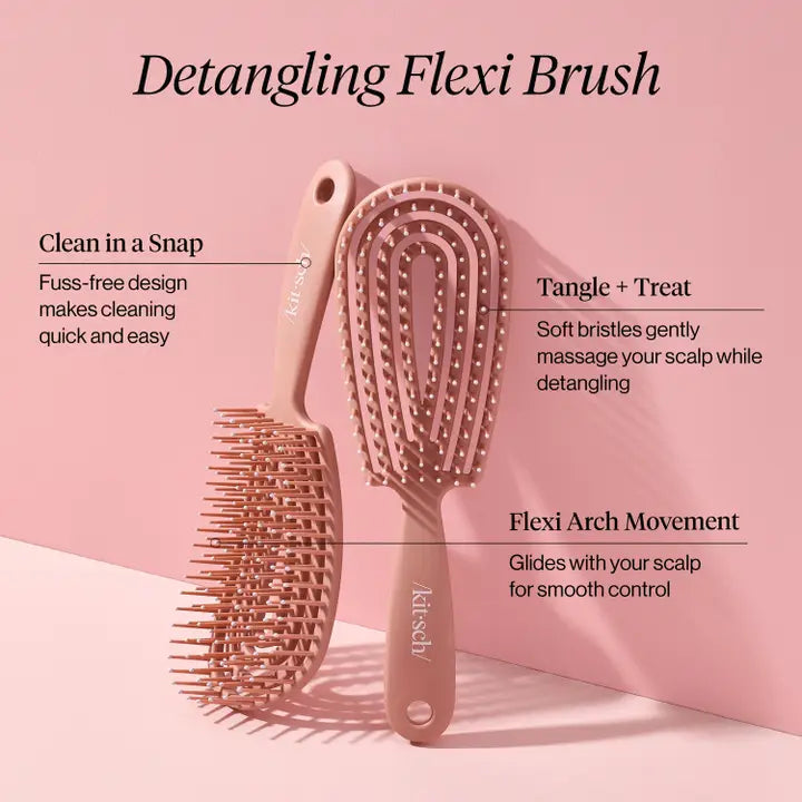 Detangling Flexi Brush – Terracotta | Flexible Wet & Dry Hair Brush for Gentle Detangling