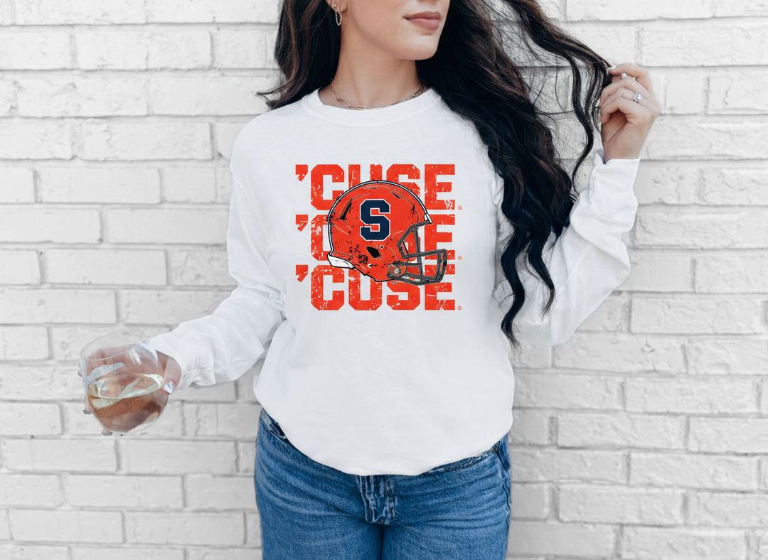 ’CUSE Helmet Repeat Long Sleeve Tee