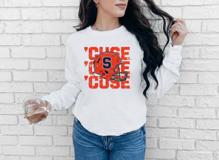 ’CUSE Helmet Repeat Long Sleeve Tee