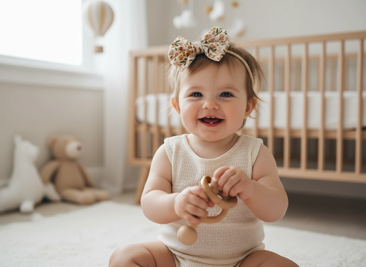 Baby Bow Headband – Floral Garden
