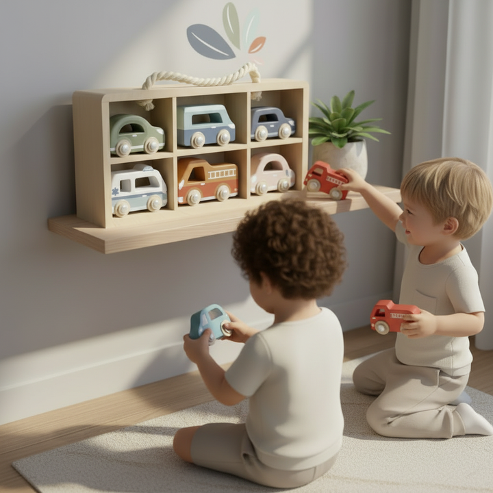 Car Display Case with 6 Vehicles