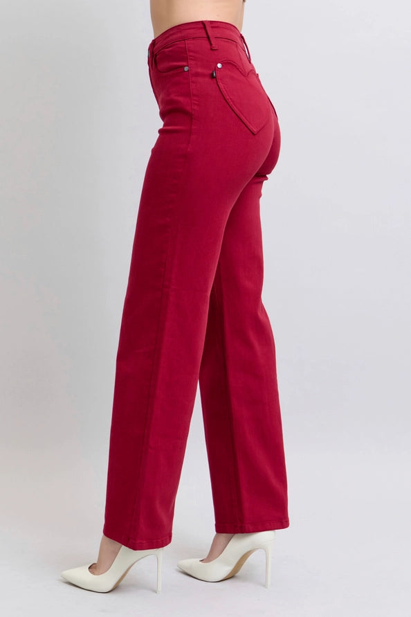 Judy Blue Heart Pocket High-Waisted 90’s Straight Boot Jeans