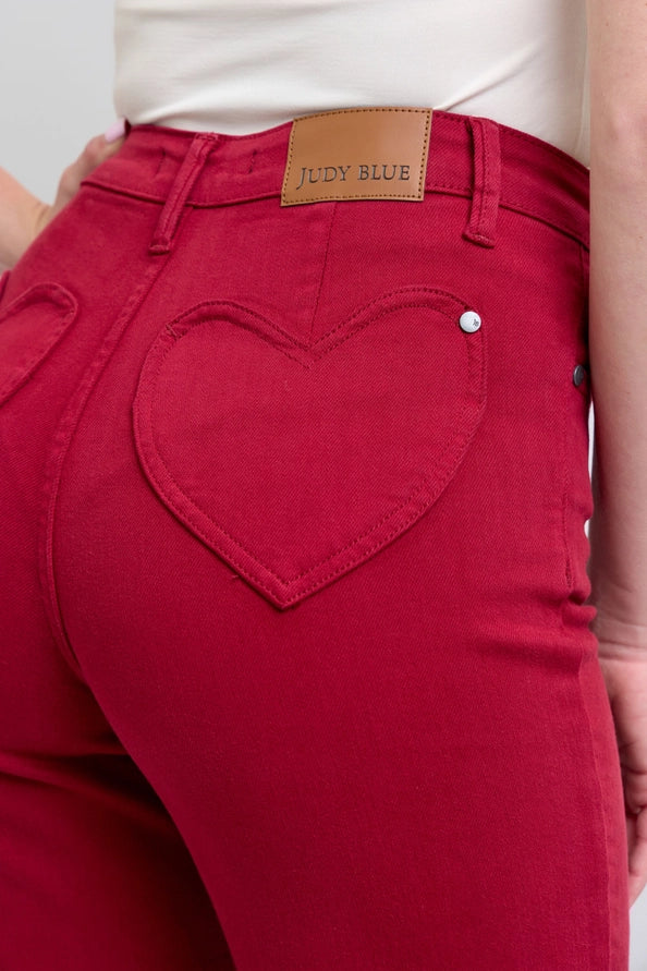 Judy Blue Heart Pocket High-Waisted 90’s Straight Boot Jeans