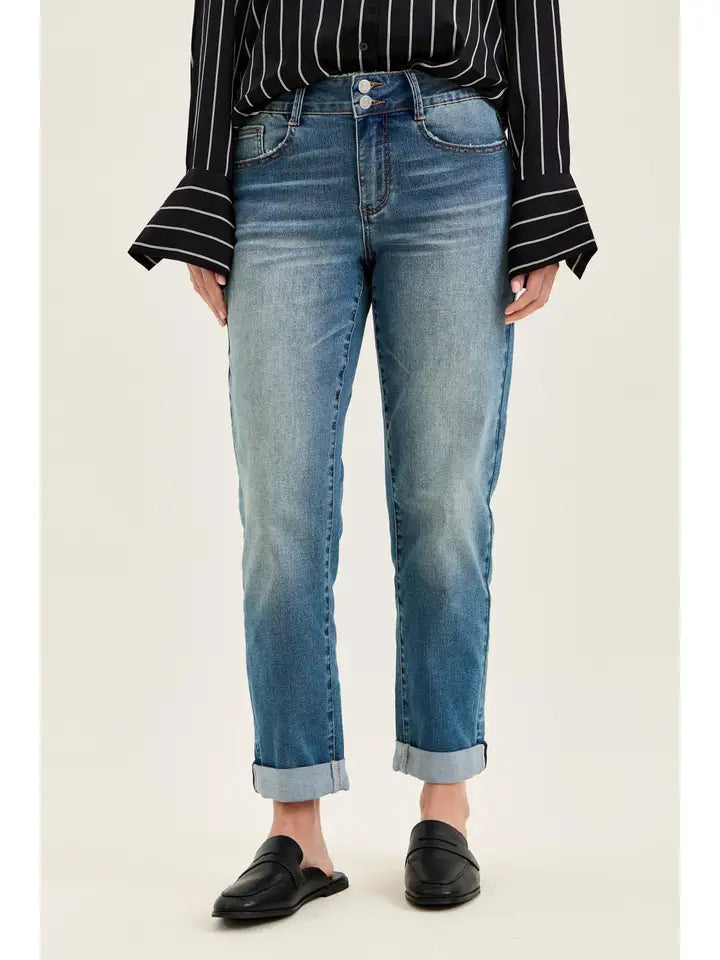 Judy Blues Mr Boyfriend Cool Denim w/ Cross Back Belt Loops