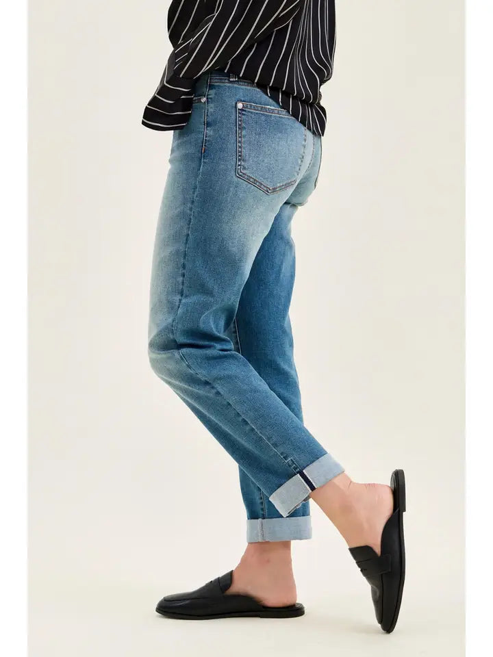 Judy Blues Mr Boyfriend Cool Denim w/ Cross Back Belt Loops