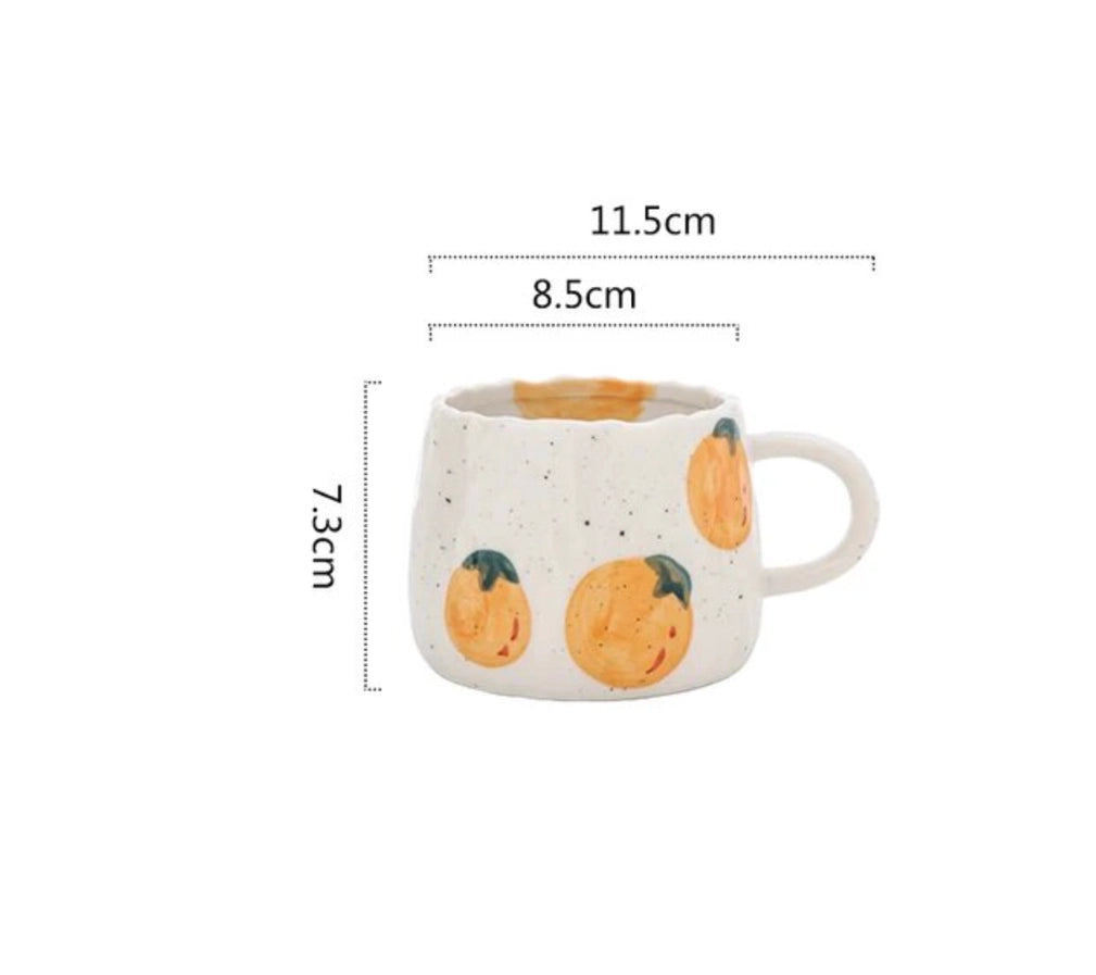 Ceramic Fruit Printed Mugs | Coffee Cups | Drinkware