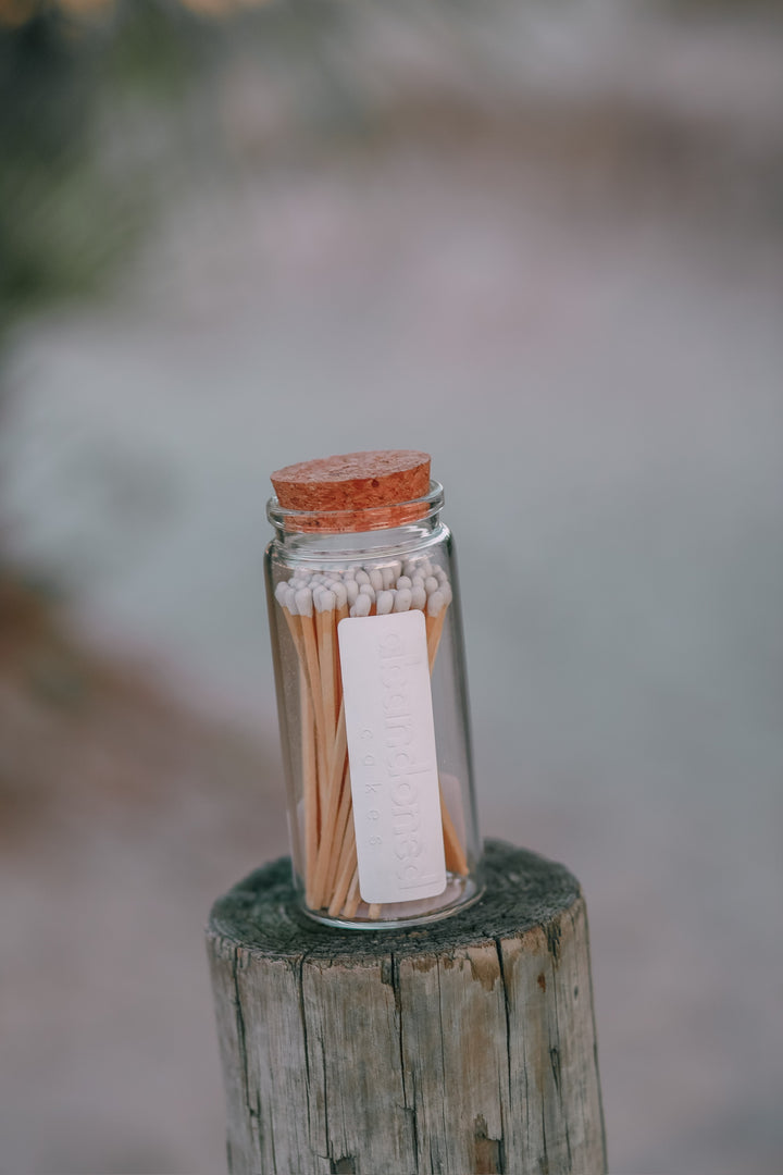 4" Wooden Matches in Glass Jar – Cream Tip