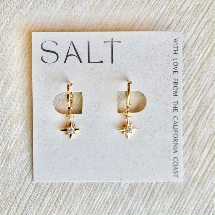 Starburst Huggie Hoops – Gold | Star Charm Earrings