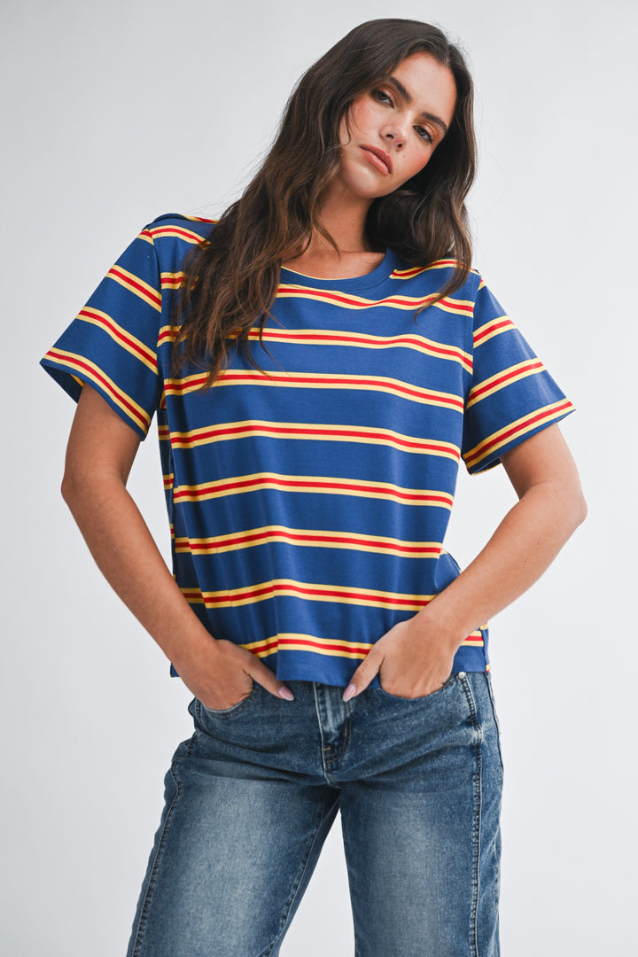 Striped Boxy Short Sleeve Tee