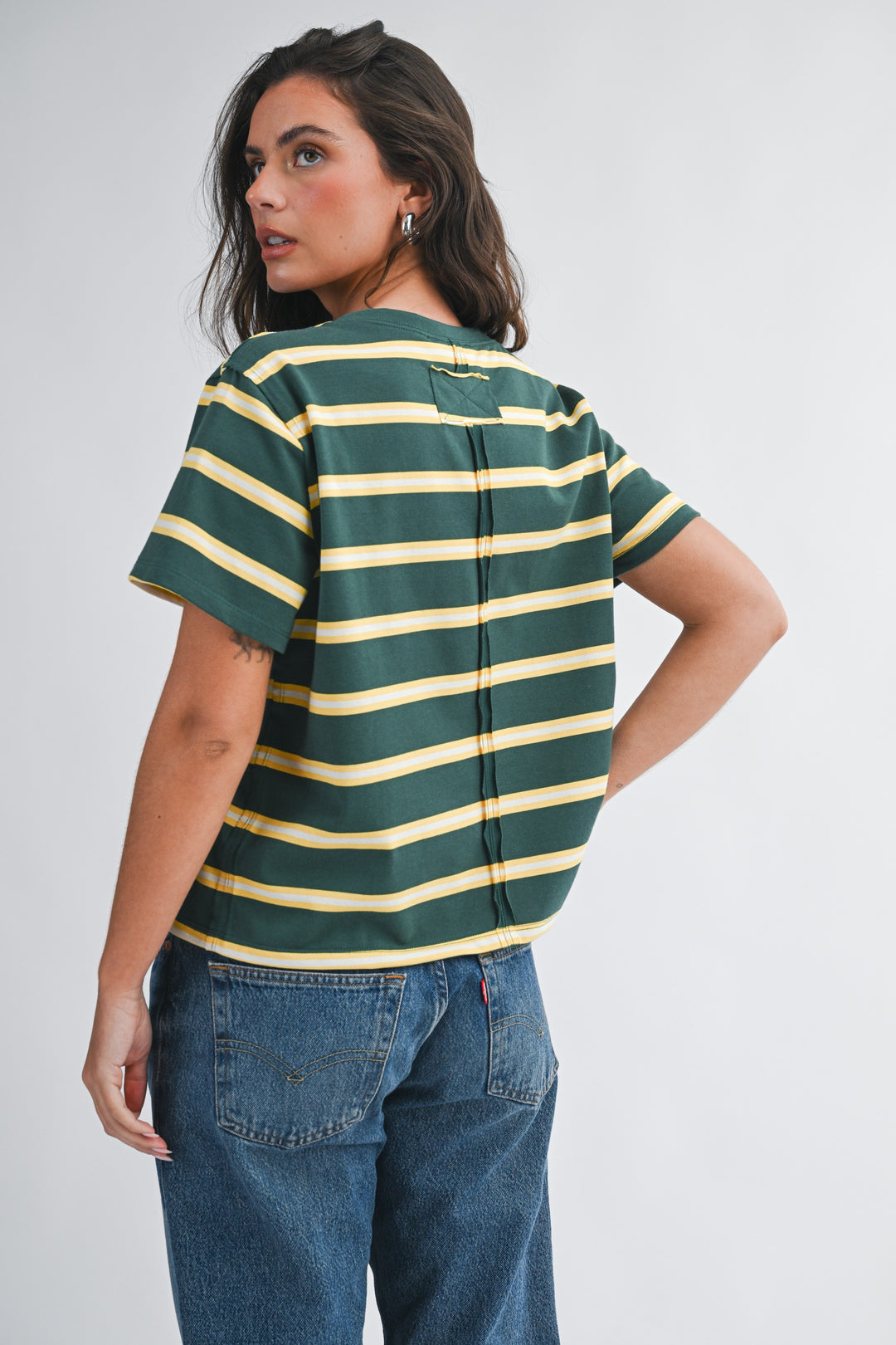 Striped Boxy Short Sleeve Tee