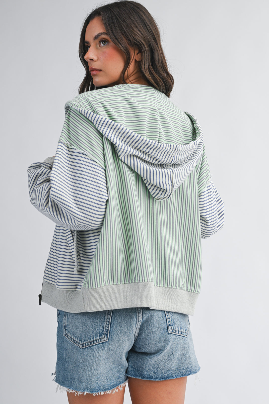 Striped Zip Hoodie