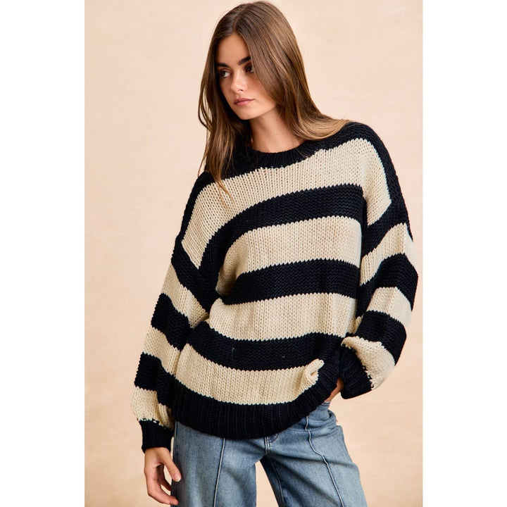 STRIPE CHUNKY SWEATER TOP