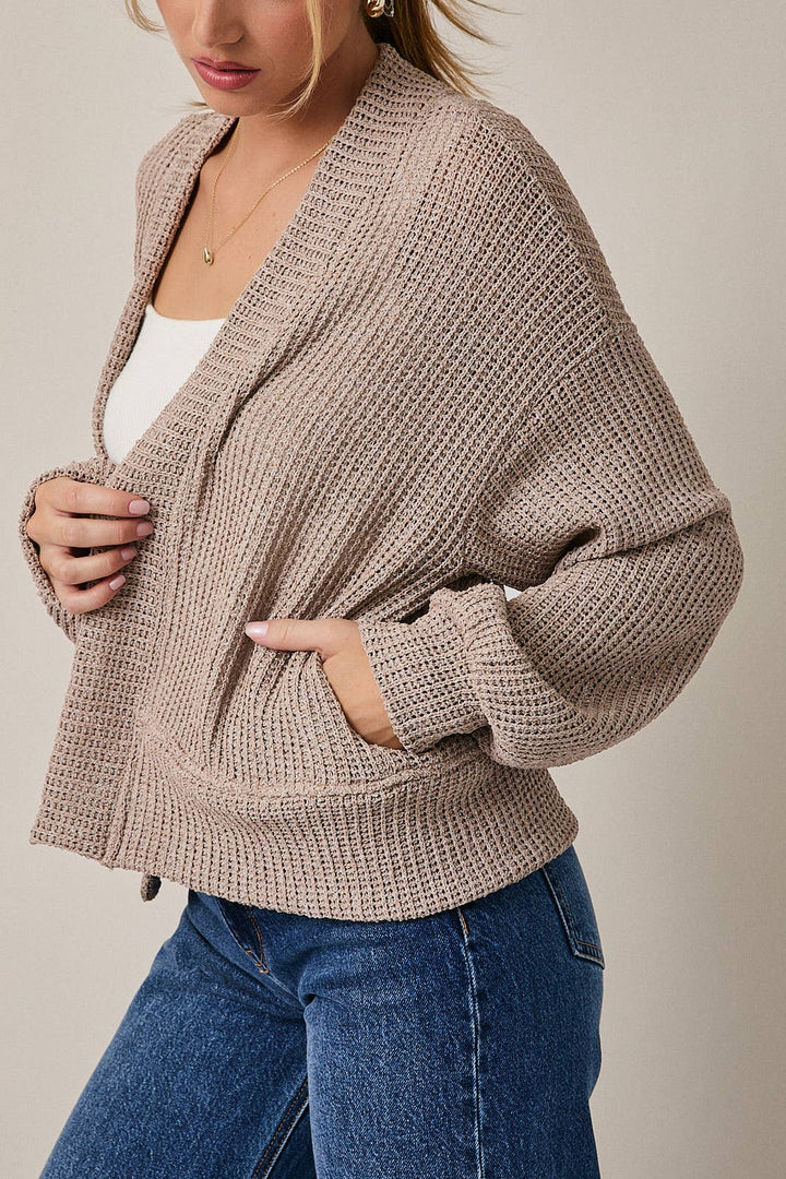 LONG SLEEVE CROPPED CARDIGAN