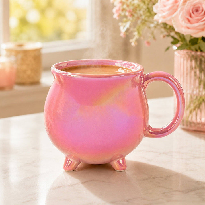 20oz Light Pinkluster Iridescent Cauldron Footed Mug
