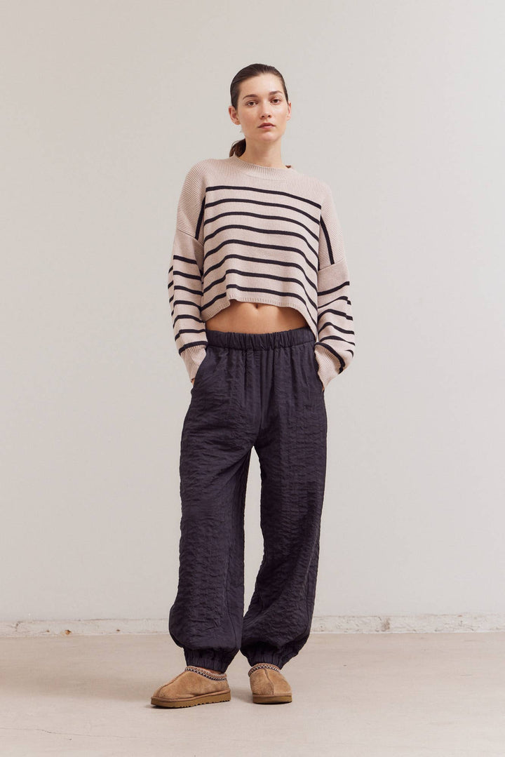41750 - STRIPE SWEATER CROP TOP
