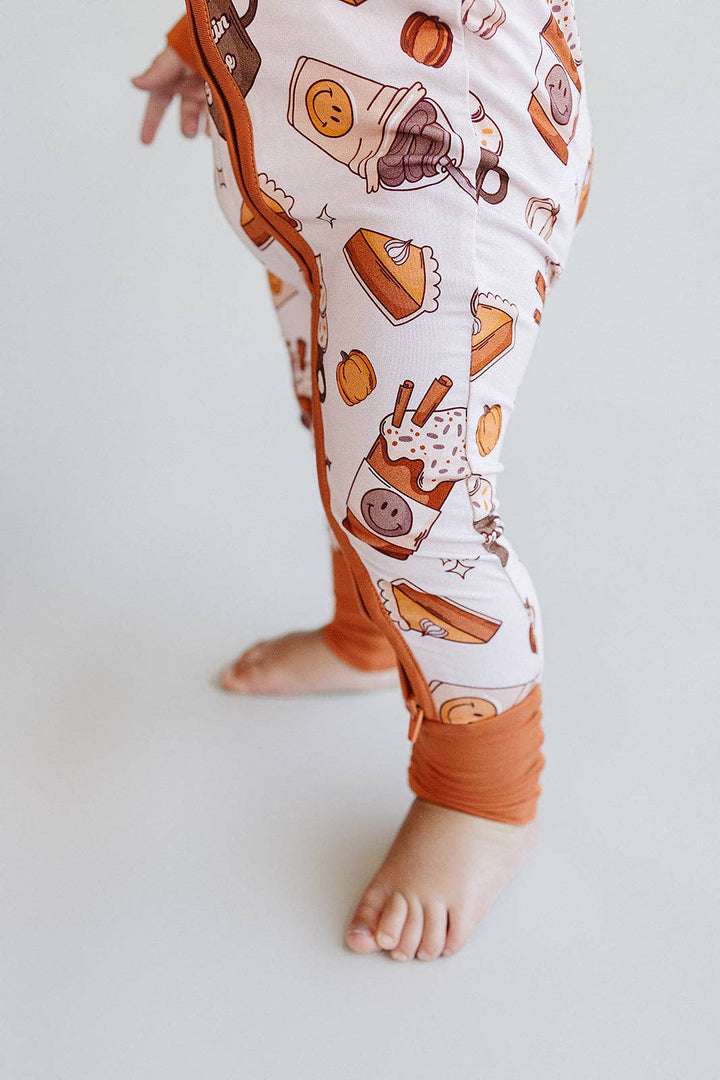 Holiday Bamboo Baby Clothing Zip Romper | Pumpkin Spice