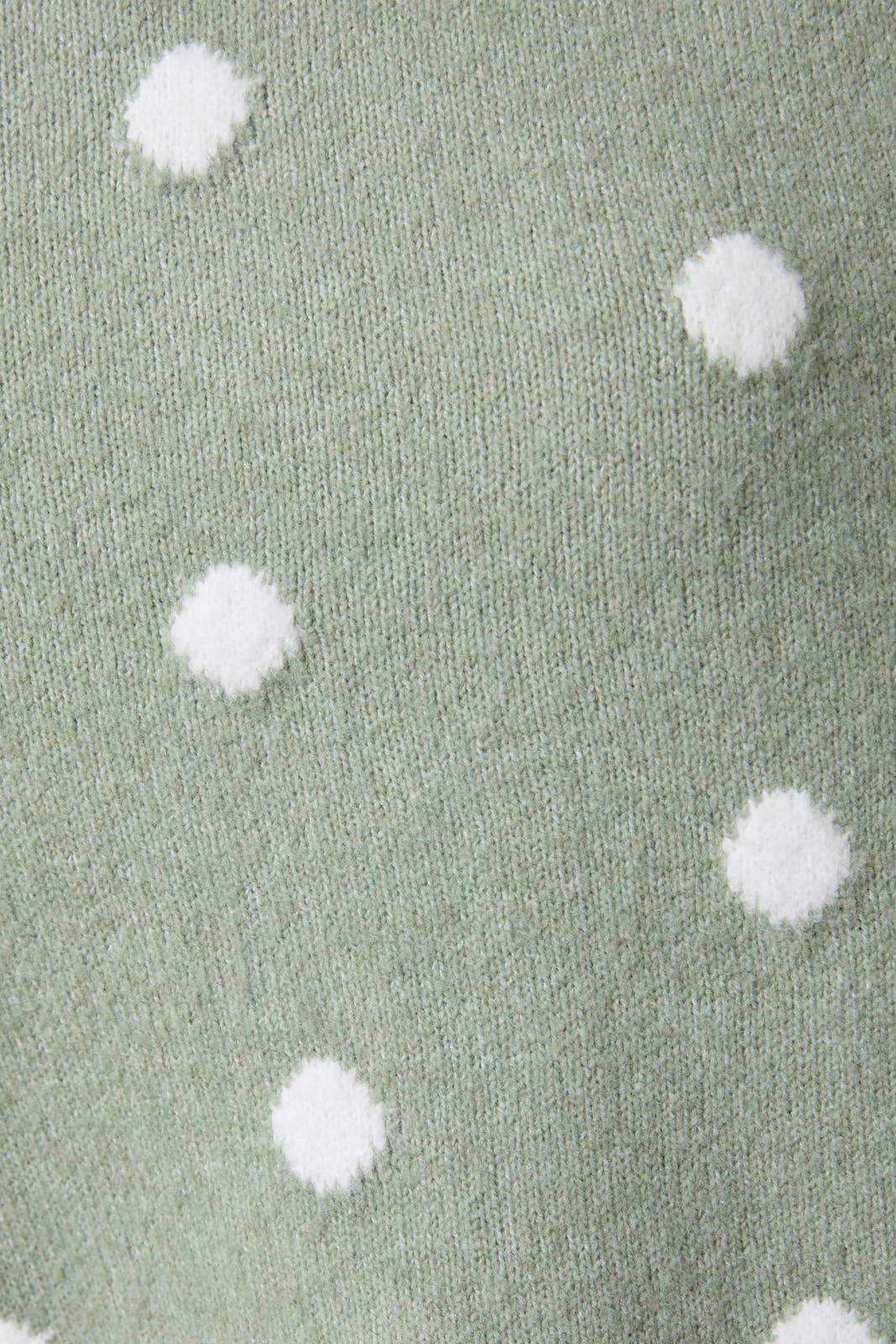 LONG SLEEVE CREW NECK POLKA DOT SWEATER CARDIGAN