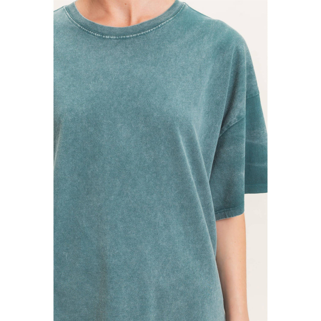 Mineral Wash Oversized Crew Neck T-Shirts