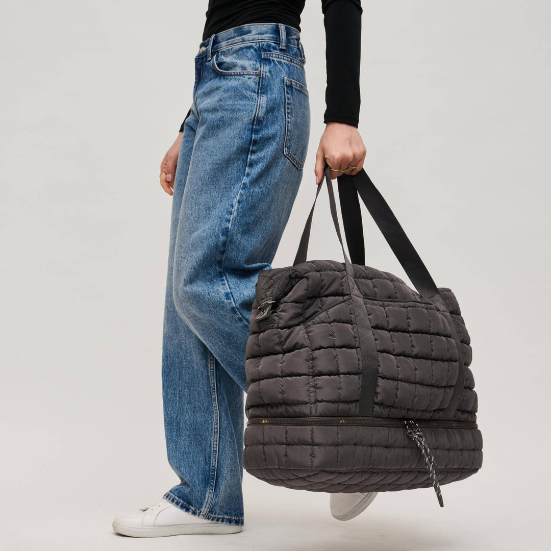 Globetrotter Quilted Nylon Puffer Travel Weekender
