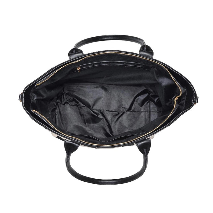 Betty Checkerboard Tote – Black & Cream
