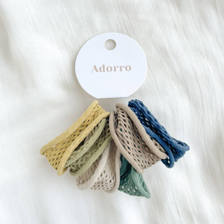 Seamless Boho Mesh Fisherman Net Hair Ties (Set of 6)