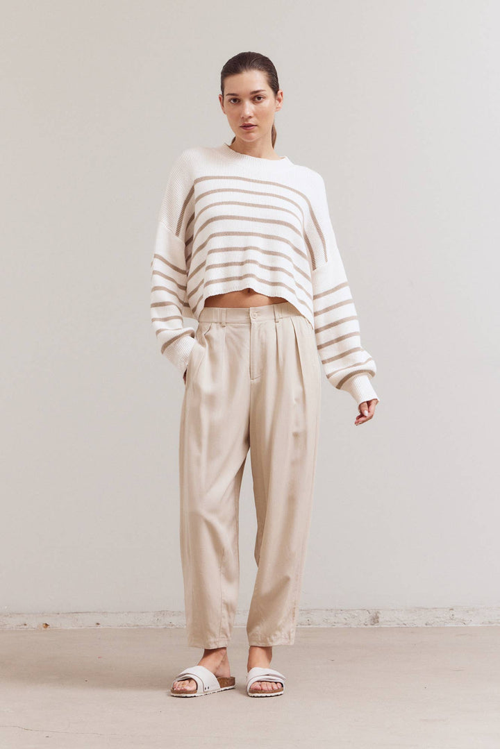 41750 - STRIPE SWEATER CROP TOP